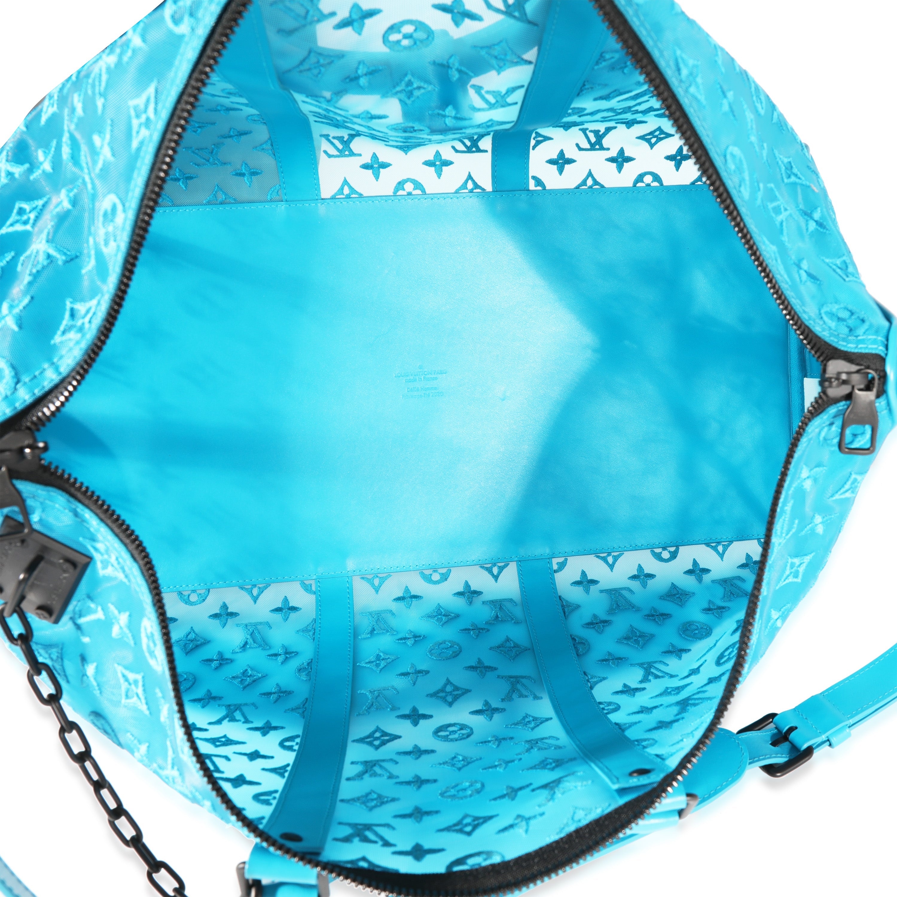 Louis Vuitton Louis Vuitton Blue Monogram Mesh Triangle Keepall Bandoulière 50