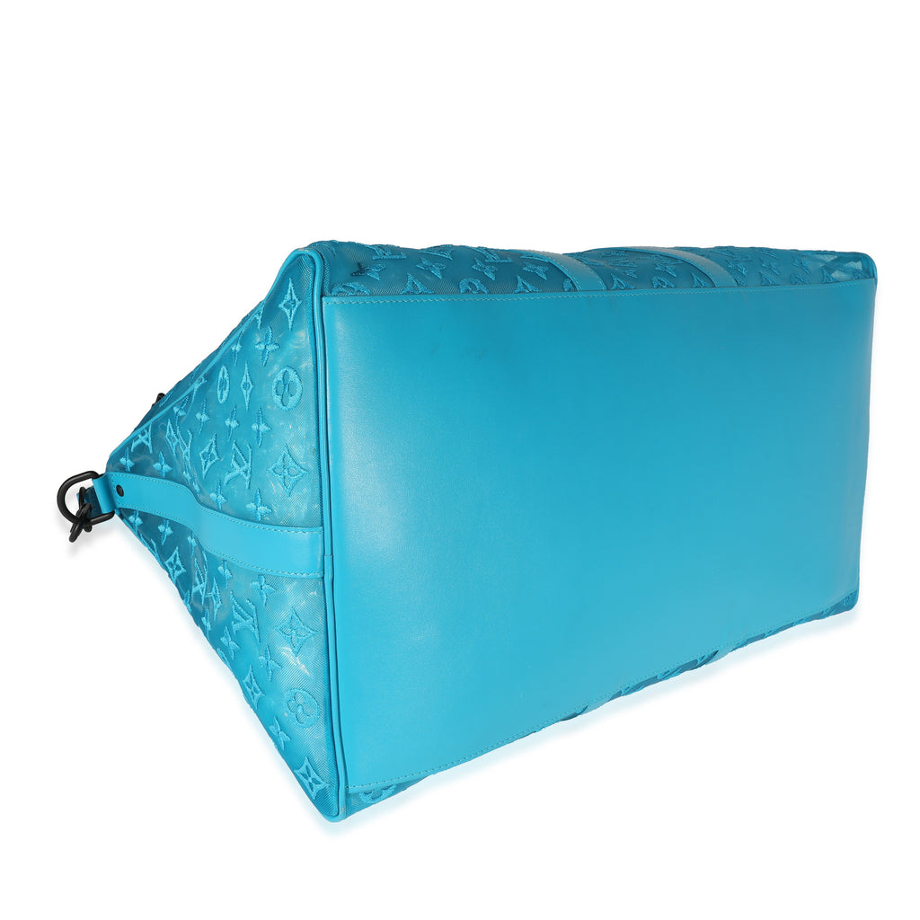 Louis Vuitton Louis Vuitton Blue Monogram Mesh Triangle Keepall Bandoulière 50