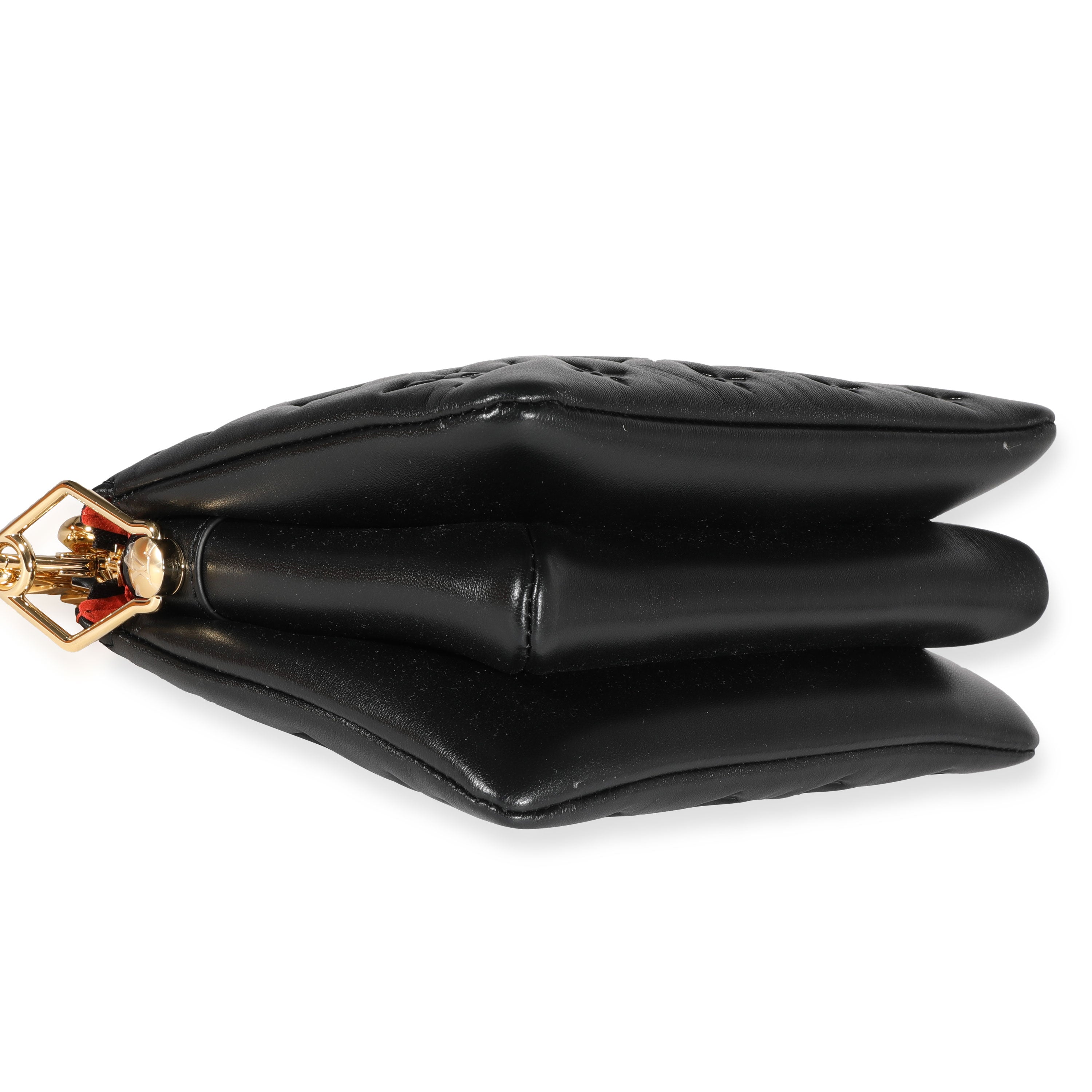 Louis Vuitton Louis Vuitton Black Monogram Puffy Lambskin Coussin BB