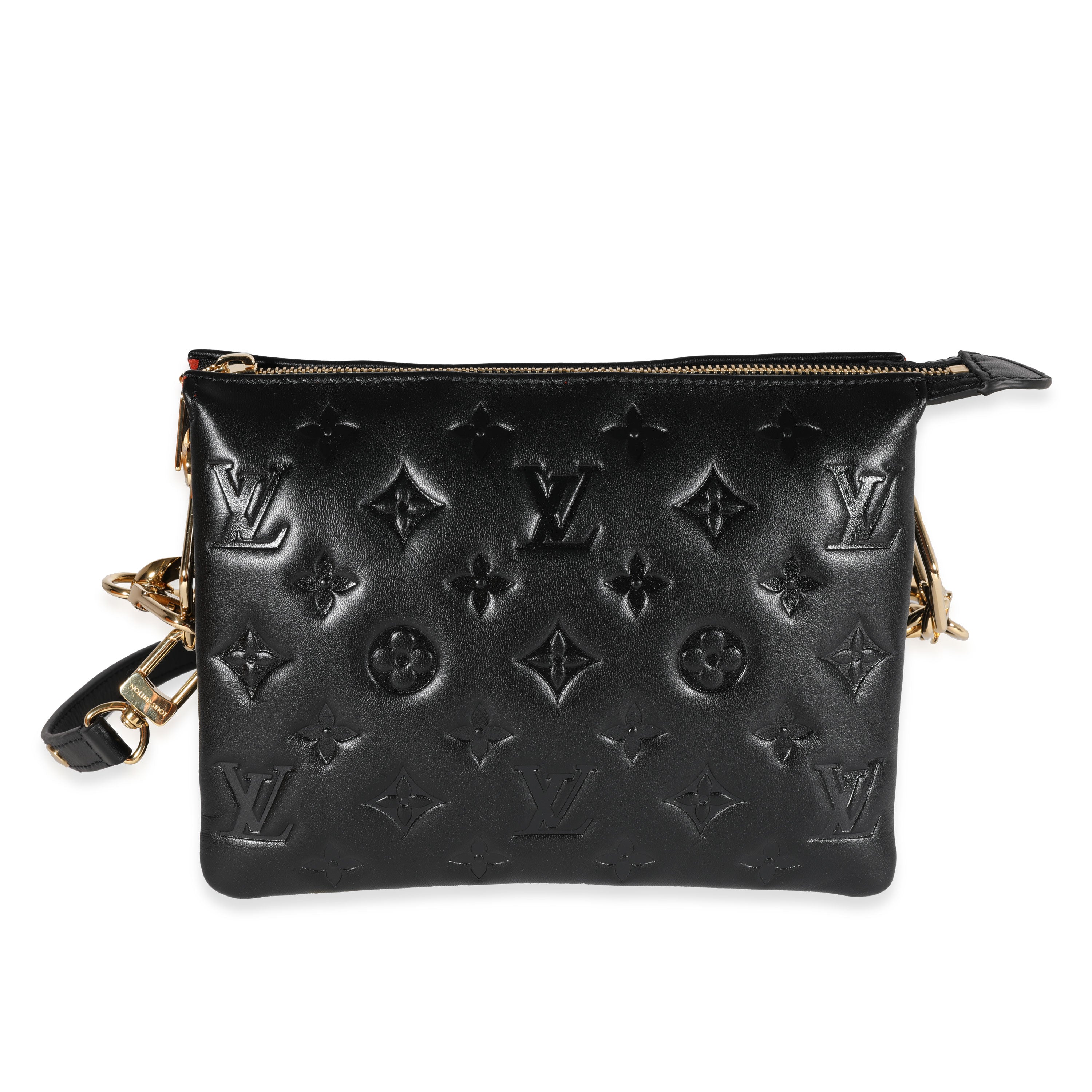 Louis Vuitton Louis Vuitton Black Monogram Puffy Lambskin Coussin BB
