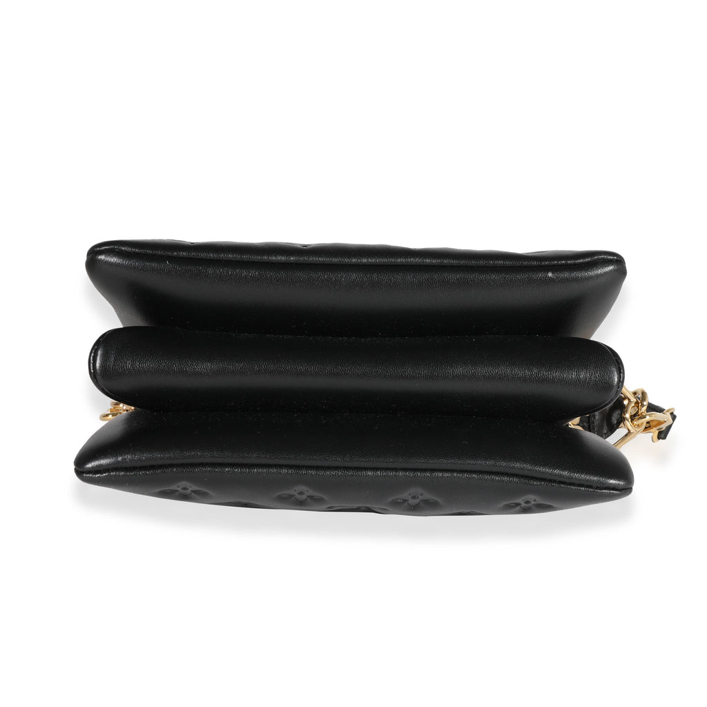 Louis Vuitton Louis Vuitton Black Monogram Puffy Lambskin Coussin BB