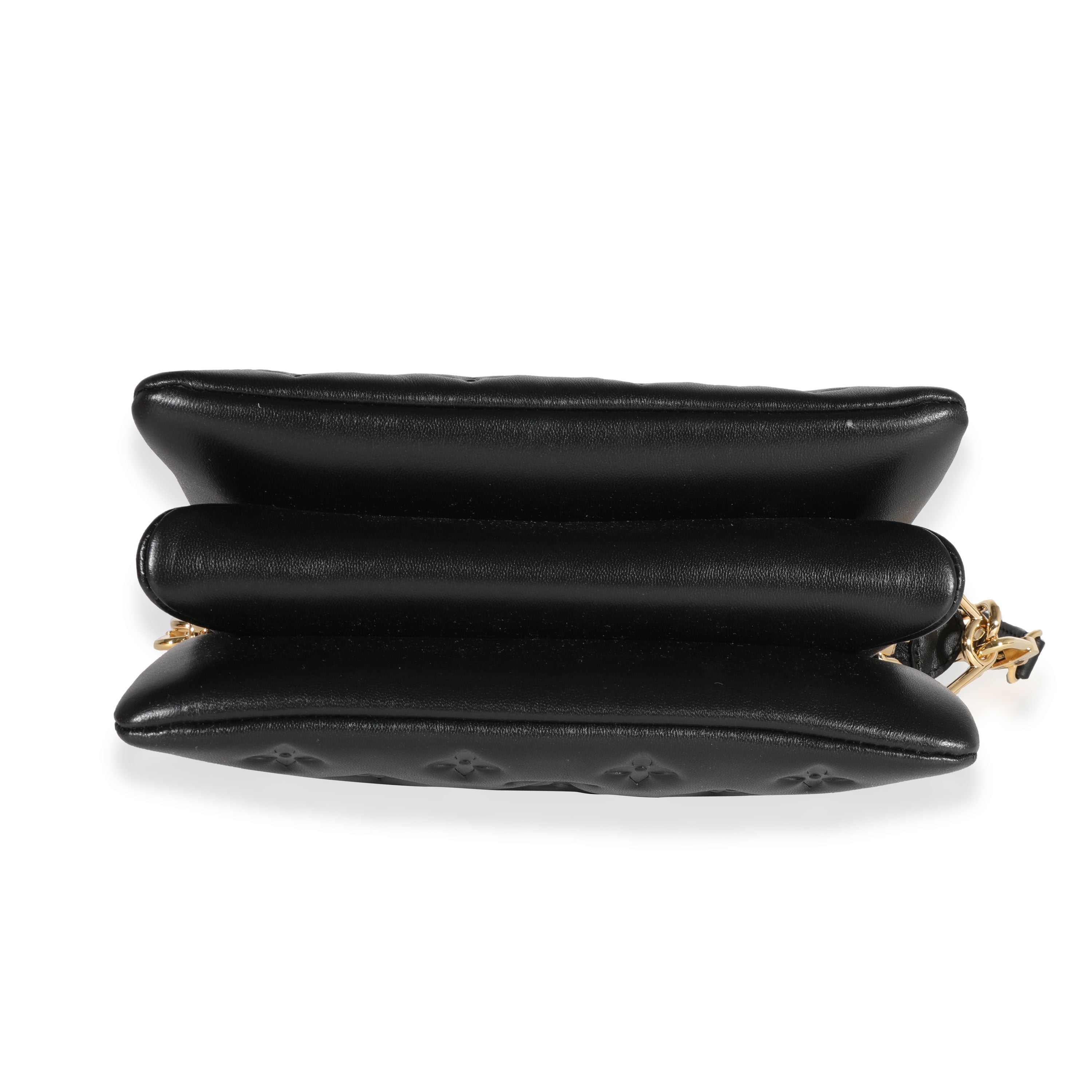 Louis Vuitton Louis Vuitton Black Monogram Puffy Lambskin Coussin BB