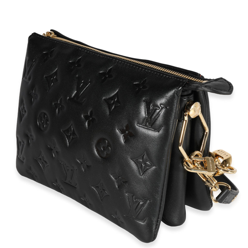 Louis Vuitton Louis Vuitton Black Monogram Puffy Lambskin Coussin BB