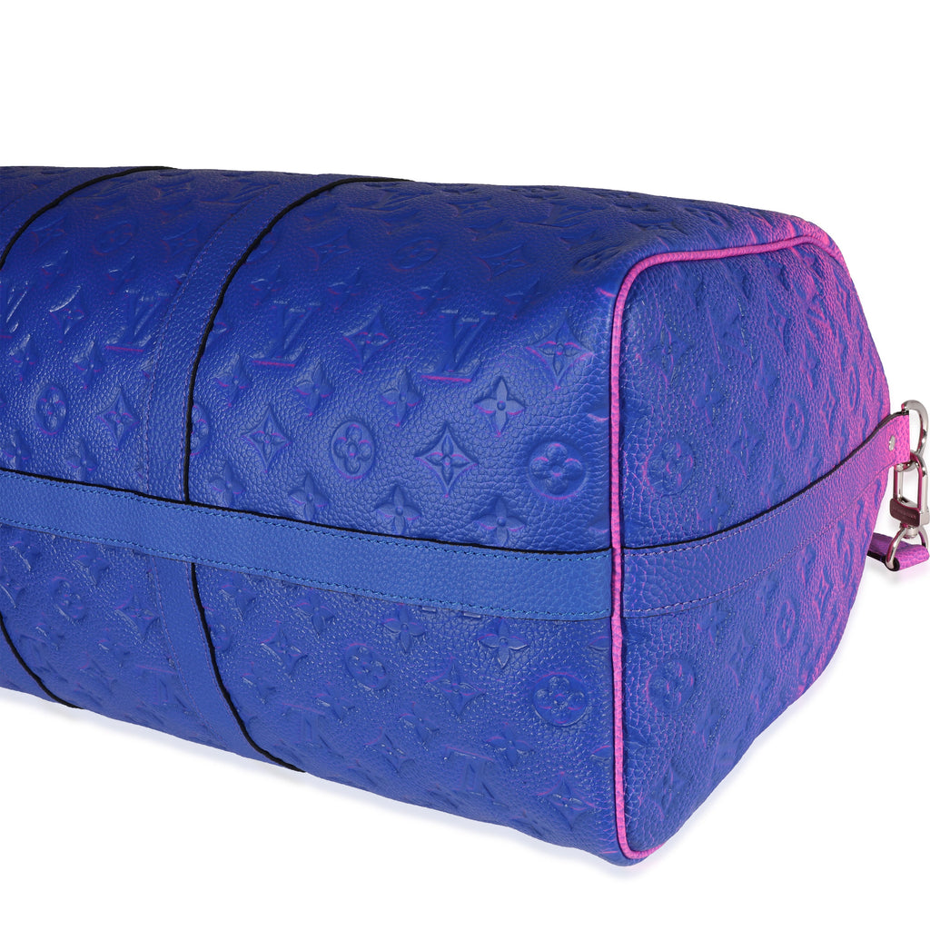 Louis Vuitton Louis Vuitton Pink & Blue Monogram Taurillon Illusion Keepall Bandoulière 50