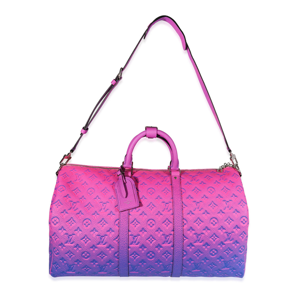 Louis Vuitton Louis Vuitton Pink & Blue Monogram Taurillon Illusion Keepall Bandoulière 50