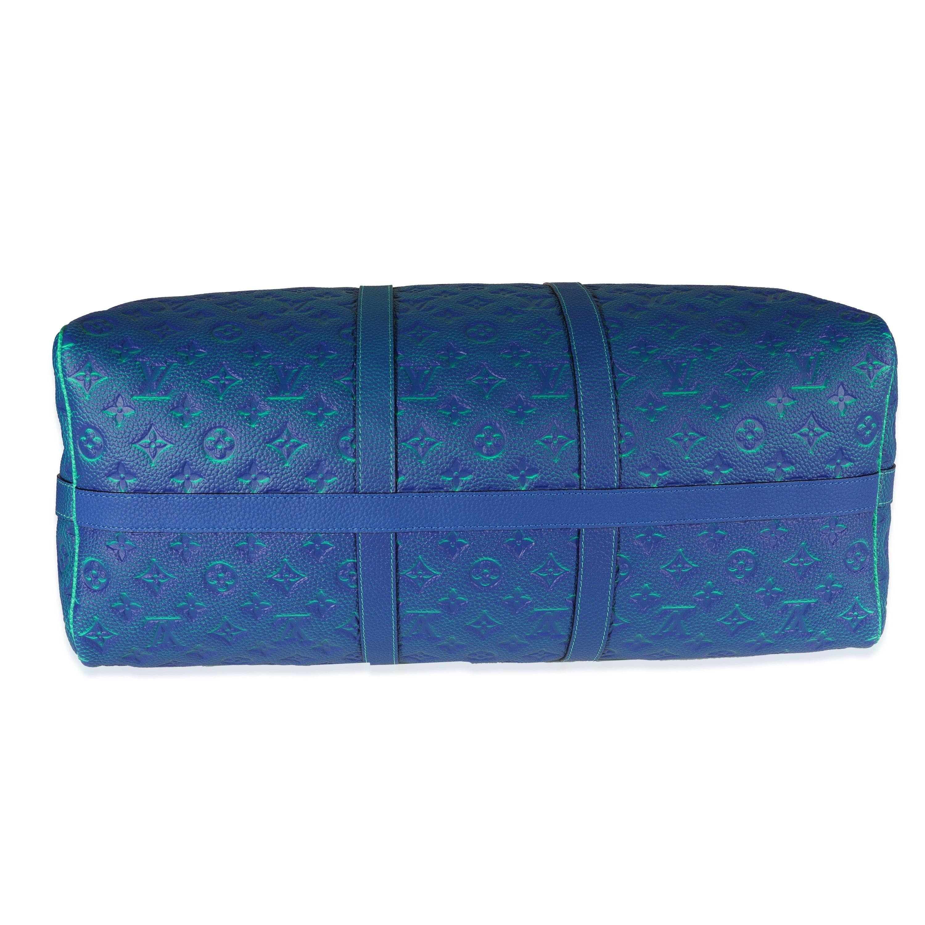 Louis Vuitton Louis Vuitton Blue & Green Monogram Taurillon Illusion Keepall Bandoulière 50
