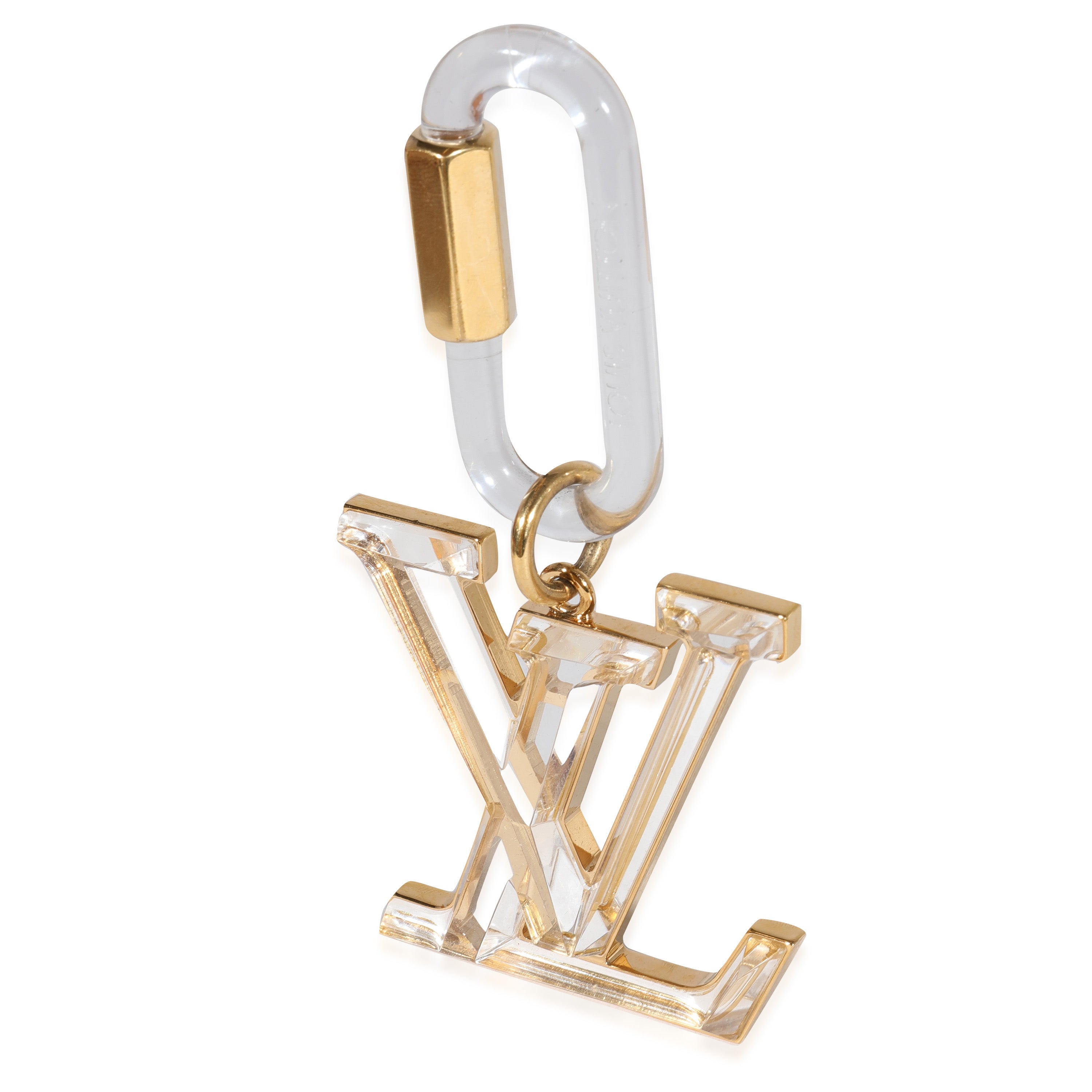 Louis Vuitton Louis Vuitton Clear Resin & Gold Metal LV Prism Bag Charm