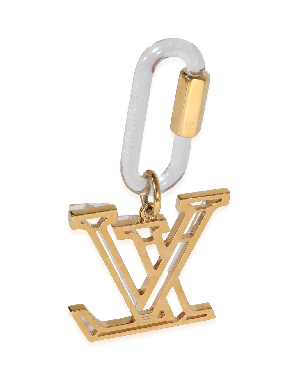 Louis Vuitton Louis Vuitton Clear Resin & Gold Metal LV Prism Bag Charm