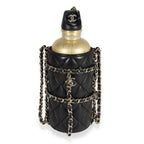 Chanel Gold Metal Water Bottle & Black Quilted Lambskin Holder