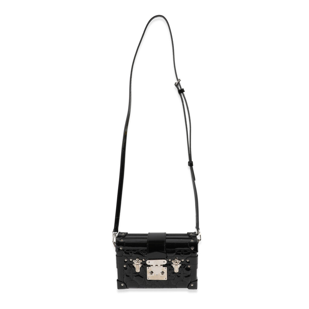 Louis Vuitton Louis Vuitton Black Fleur Monogram Vernis Petite Malle