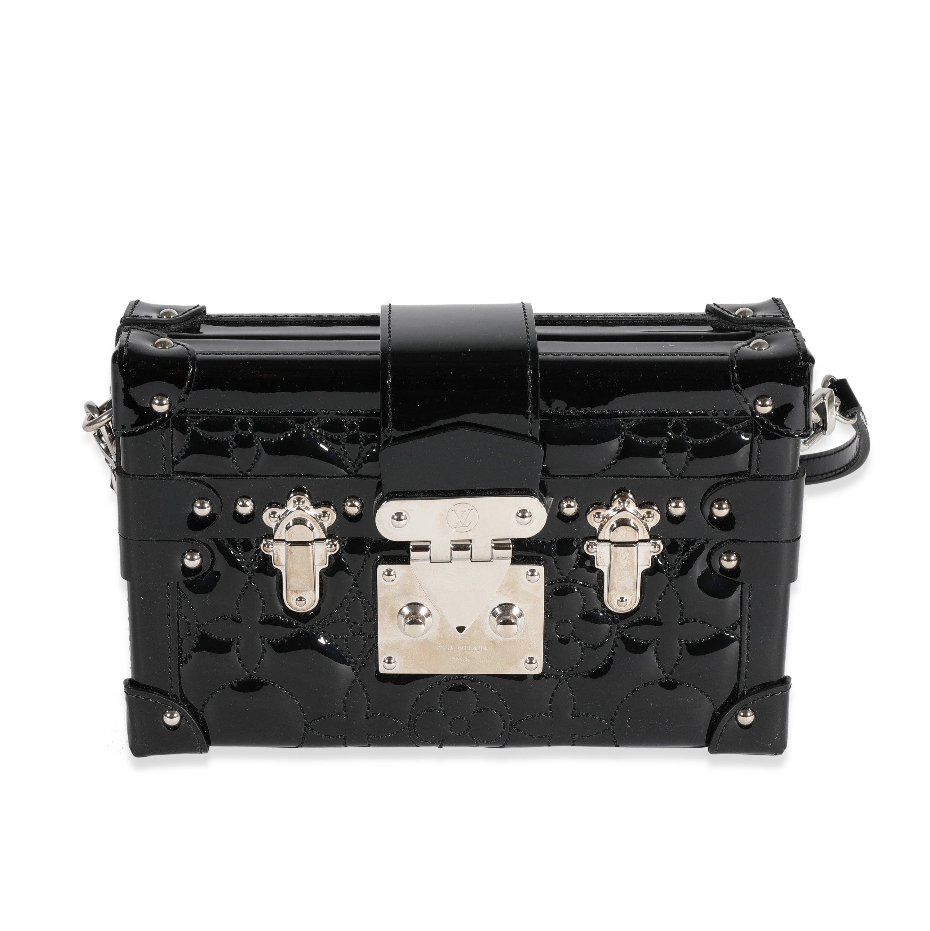Louis Vuitton Louis Vuitton Black Fleur Monogram Vernis Petite Malle