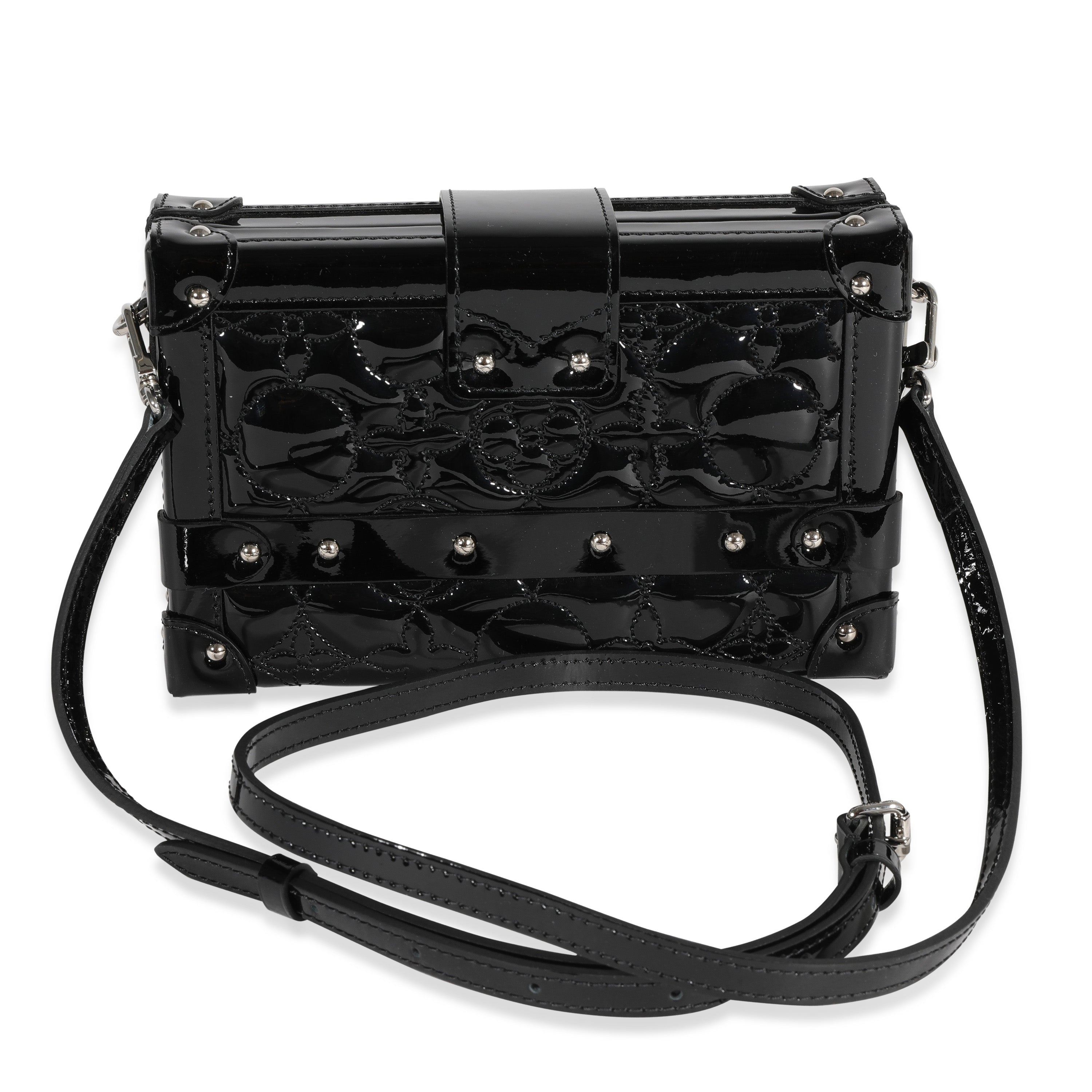 Louis Vuitton Louis Vuitton Black Fleur Monogram Vernis Petite Malle