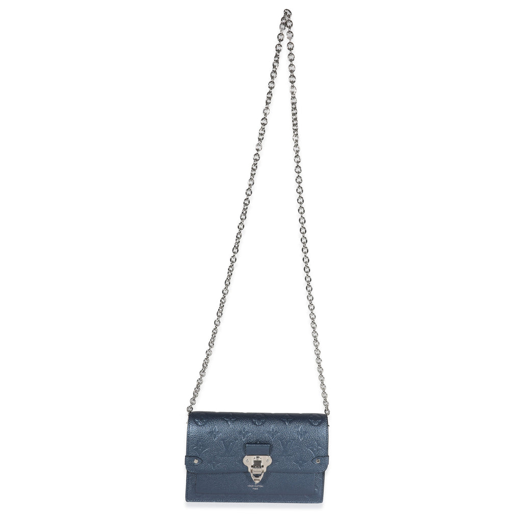 Louis Vuitton Louis Vuitton Navy Nacre Monogram Empreinte Vavin Chain Wallet