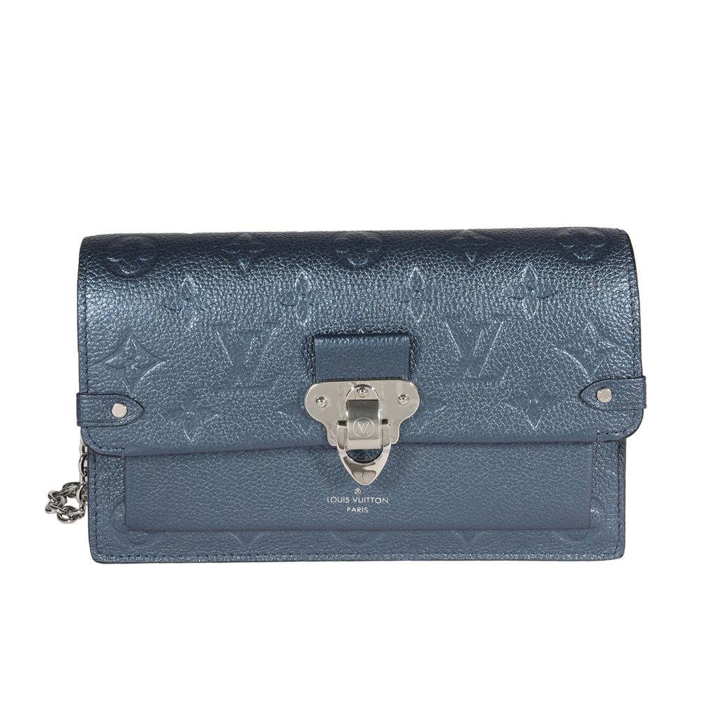 Louis Vuitton Louis Vuitton Navy Nacre Monogram Empreinte Vavin Chain Wallet
