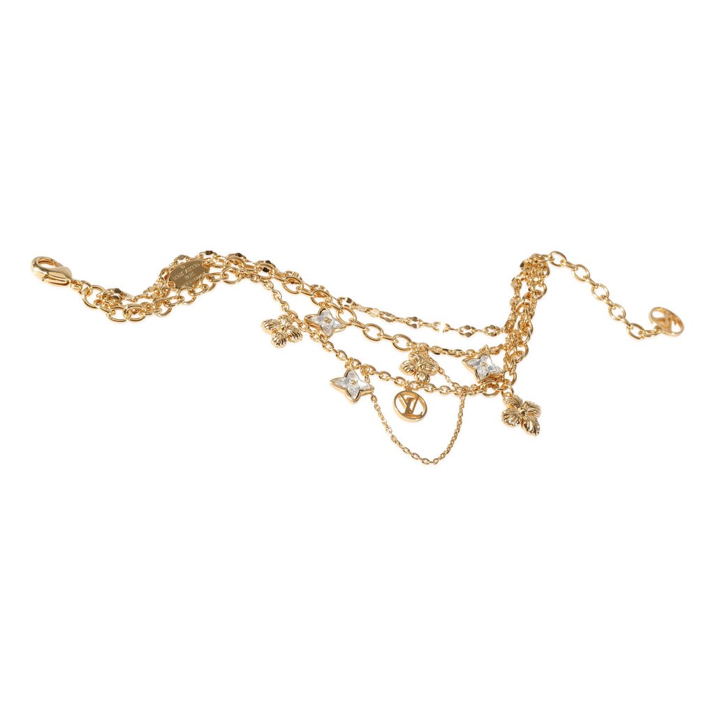 Louis Vuitton Louis Vuitton Blooming Bracelet in Gold Tone Strass