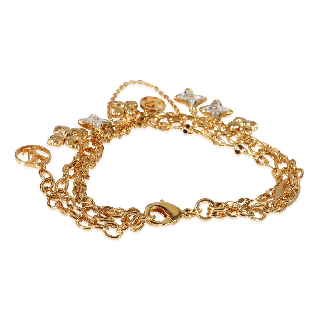 Louis Vuitton Louis Vuitton Blooming Bracelet in Gold Tone Strass
