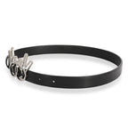 Chanel Black Calfskin Crystal Peace Sign Emoji Belt 65/26
