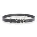 Chanel Black Calfskin Crystal Peace Sign Emoji Belt 65/26