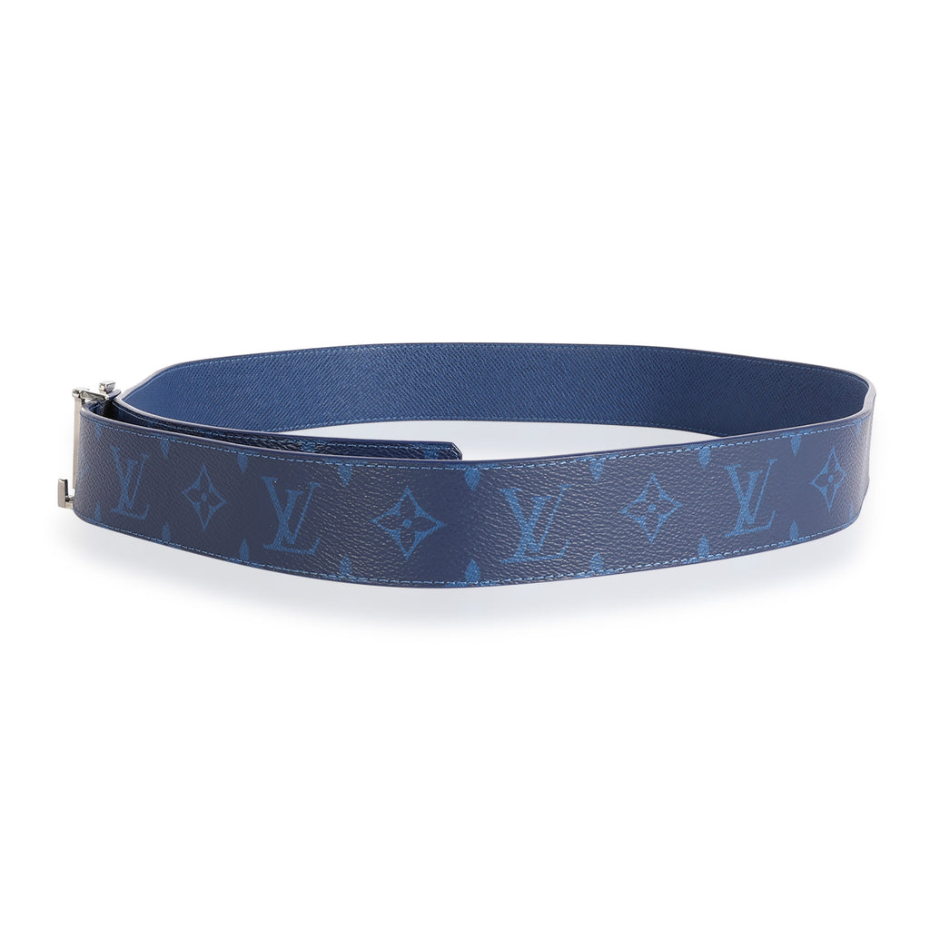 Louis Vuitton Louis Vuitton Cobalt Blue Taiga & Monogram Canvas  LV Initiales 40MM Belt