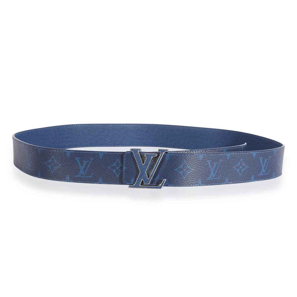 Louis Vuitton Louis Vuitton Cobalt Blue Taiga & Monogram Canvas  LV Initiales 40MM Belt