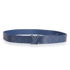 Louis Vuitton Louis Vuitton Cobalt Blue Taiga & Monogram Canvas  LV Initiales 40MM Belt