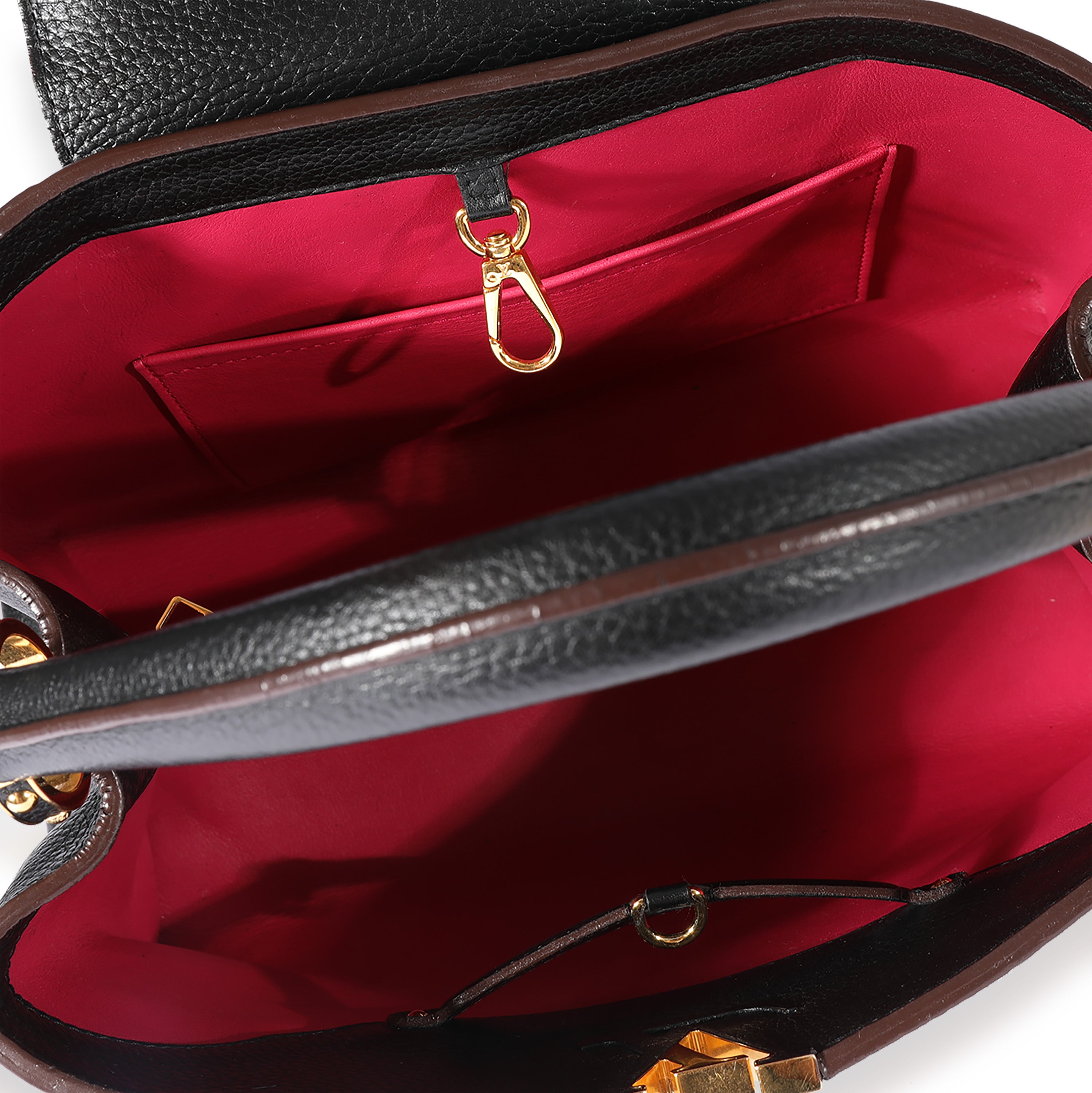 Louis Vuitton Louis Vuitton Black Taurillon Leather Capucines MM
