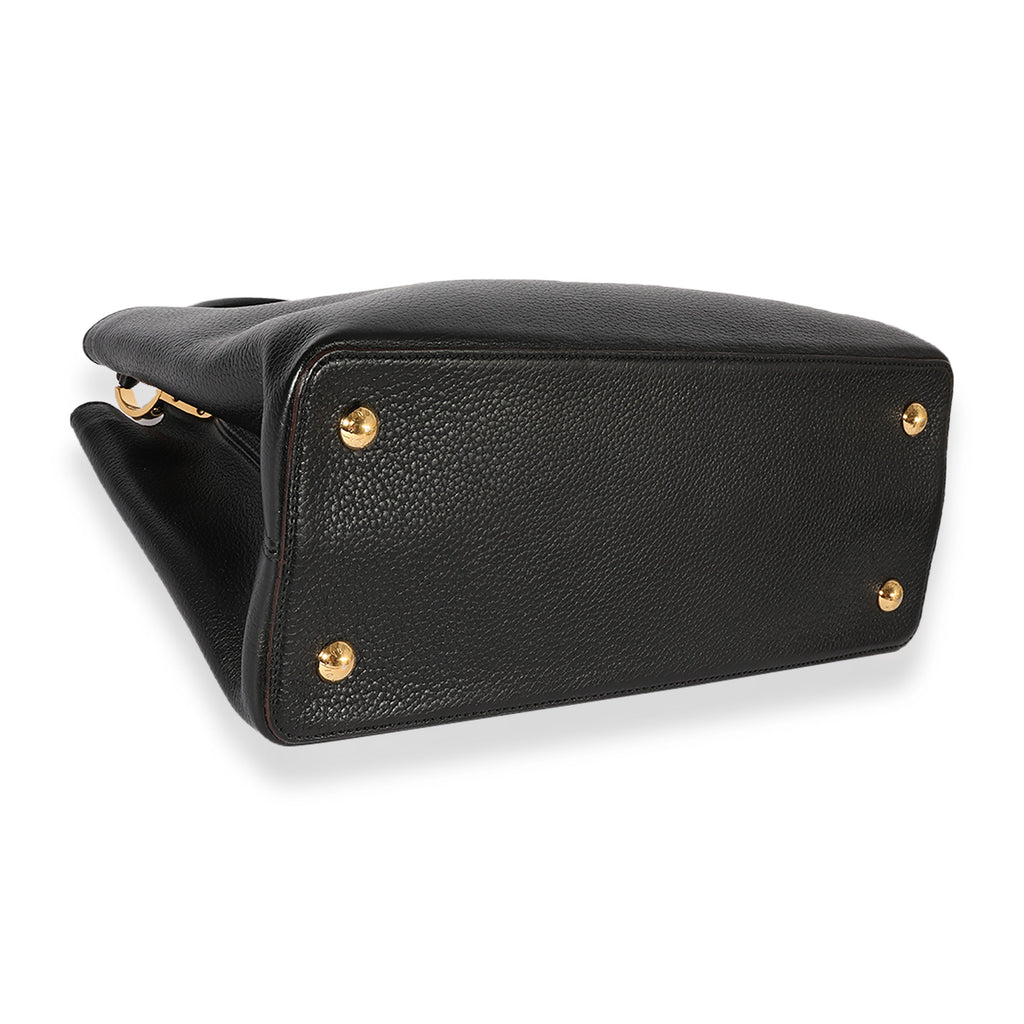 Louis Vuitton Louis Vuitton Black Taurillon Leather Capucines MM