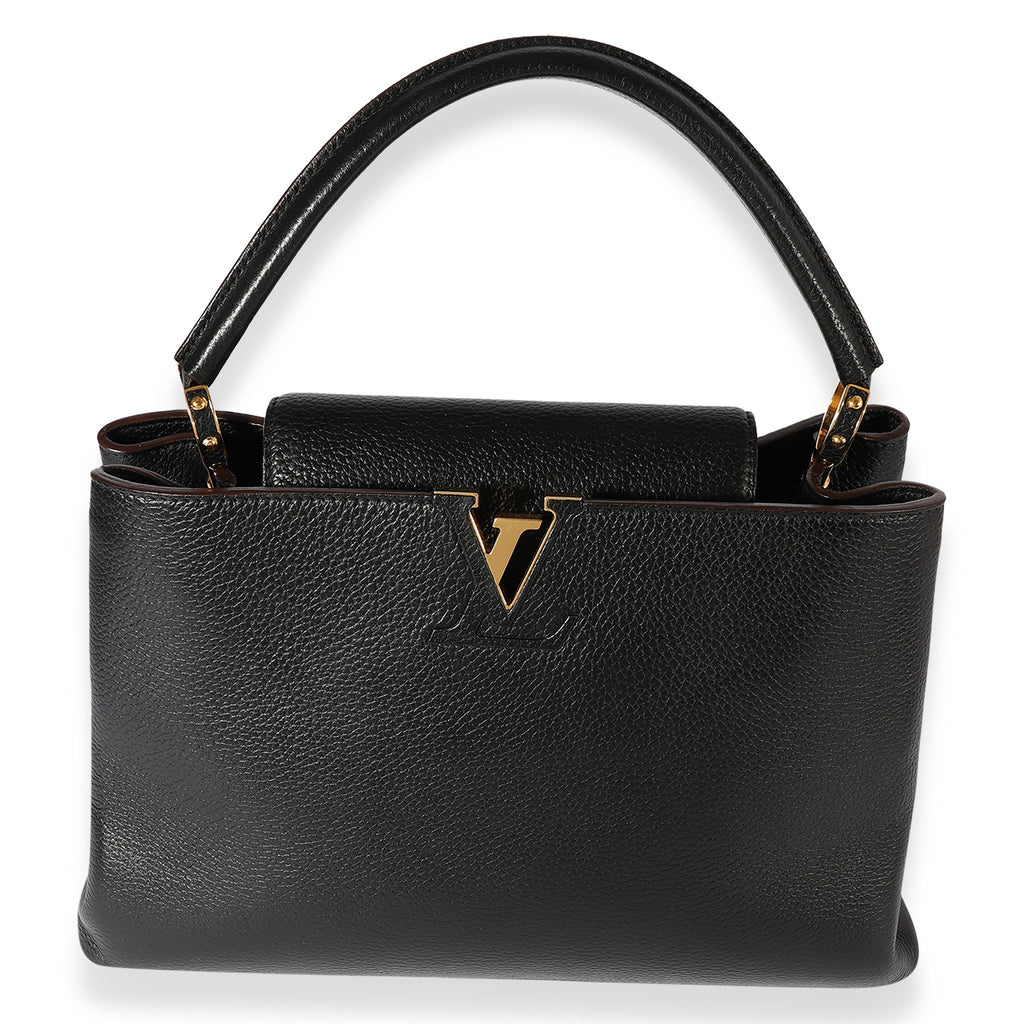 Louis Vuitton Louis Vuitton Black Taurillon Leather Capucines MM