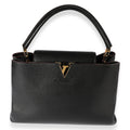 Louis Vuitton Louis Vuitton Black Taurillon Leather Capucines MM