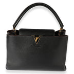 Louis Vuitton Louis Vuitton Black Taurillon Leather Capucines MM