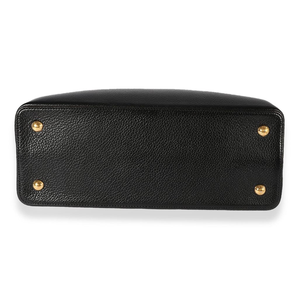 Louis Vuitton Louis Vuitton Black Taurillon Leather Capucines MM