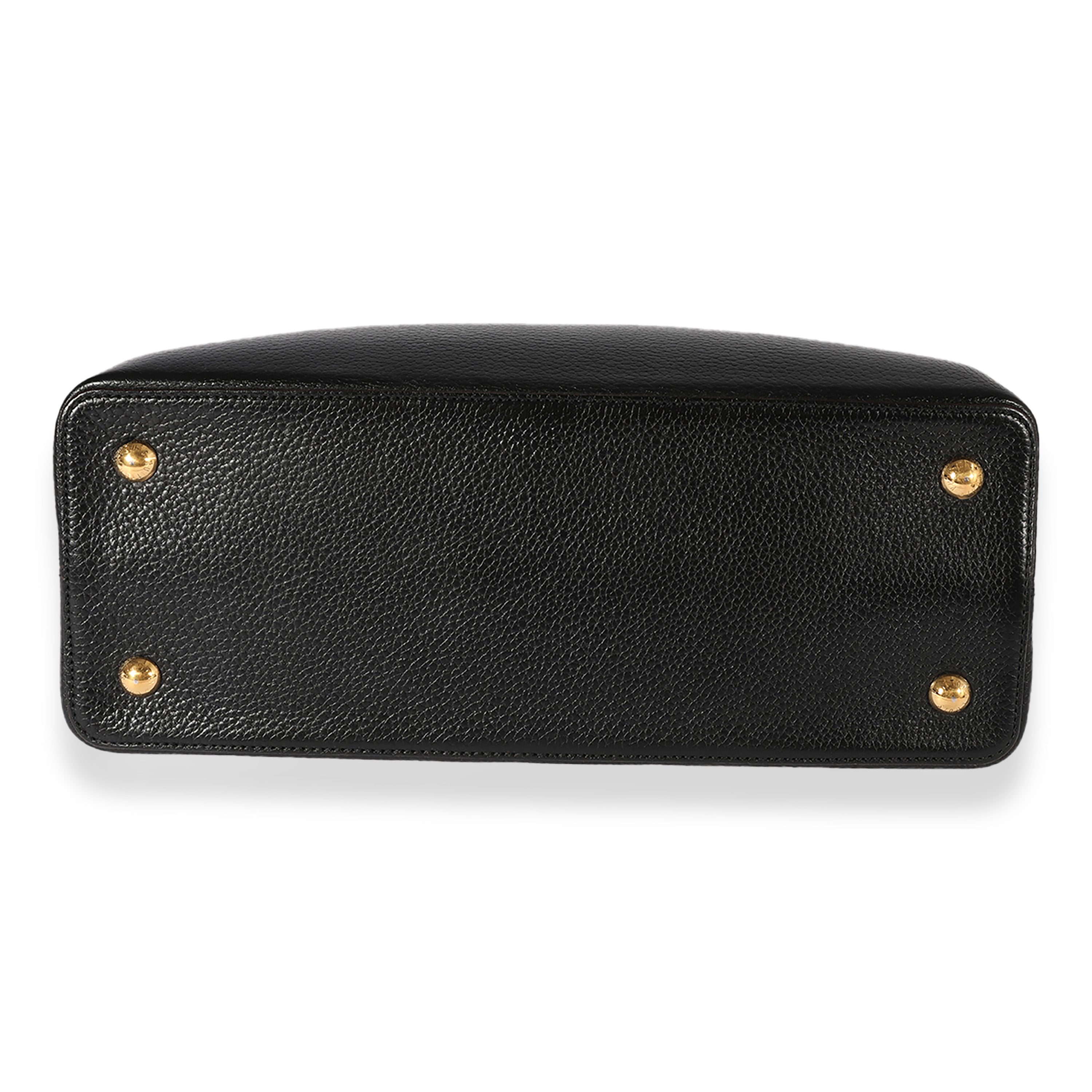 Louis Vuitton Louis Vuitton Black Taurillon Leather Capucines MM