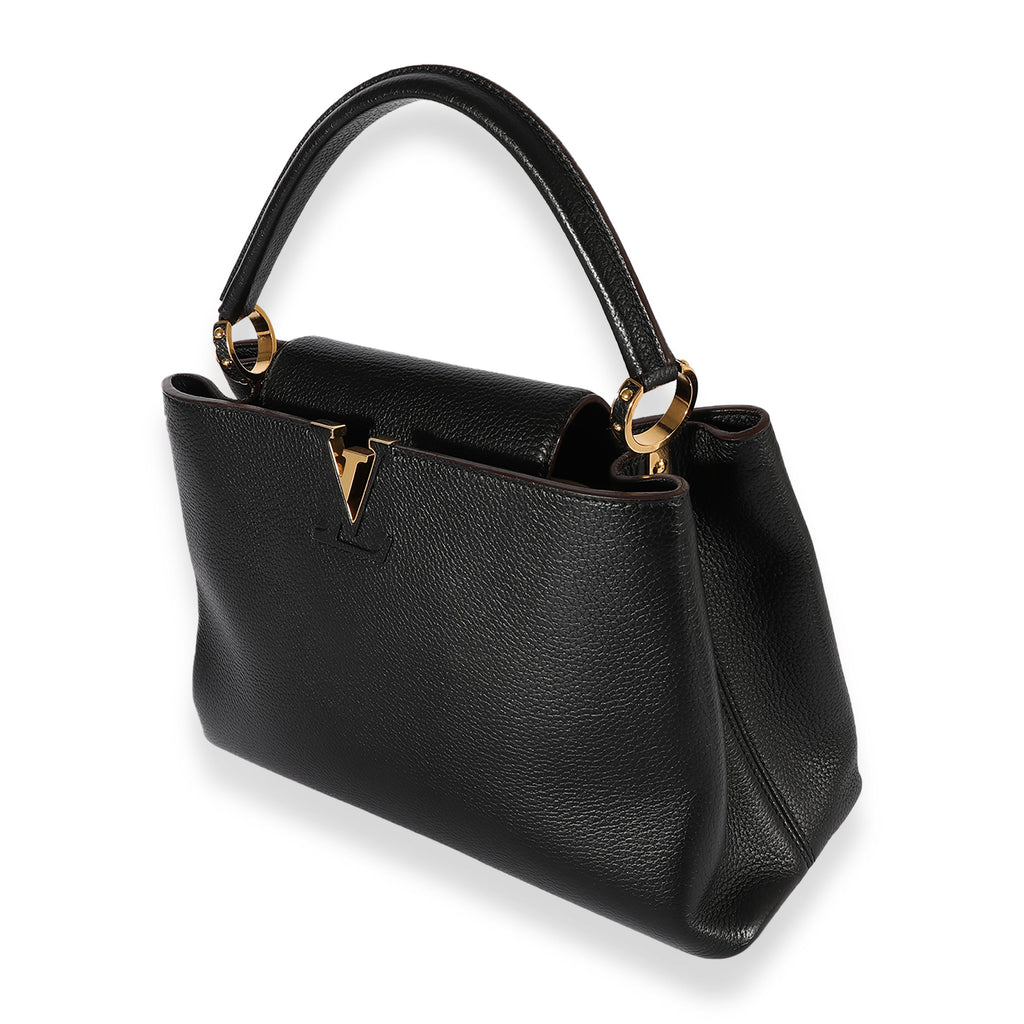 Louis Vuitton Louis Vuitton Black Taurillon Leather Capucines MM