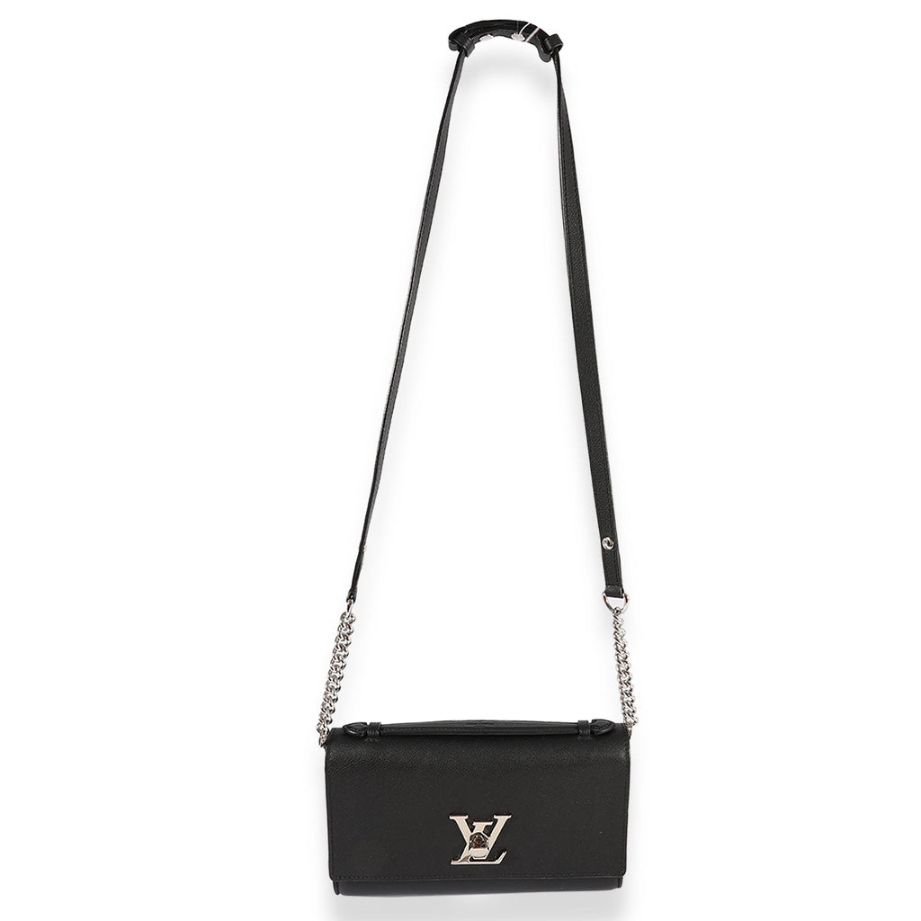 Louis Vuitton Louis Vuitton Black Taurillon Leather Lockme Short Handle Clutch