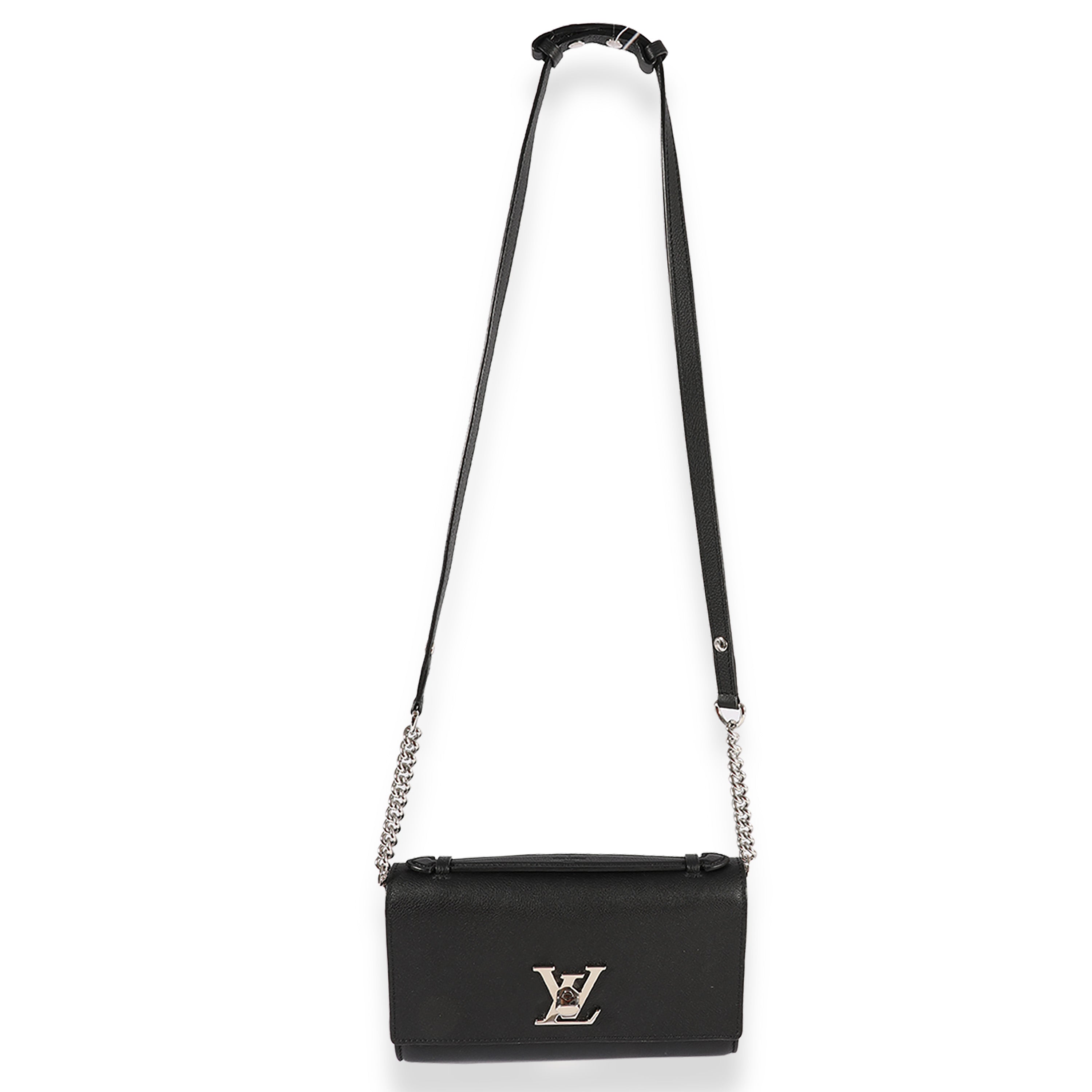 Louis Vuitton Louis Vuitton Black Taurillon Leather Lockme Short Handle Clutch