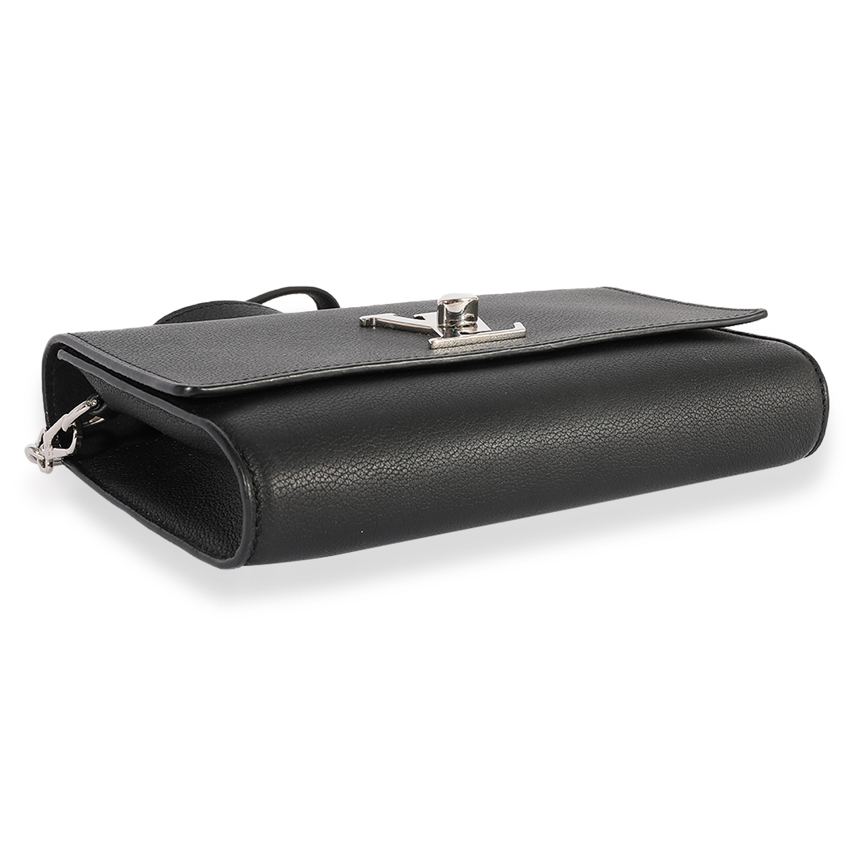 Louis Vuitton Louis Vuitton Black Taurillon Leather Lockme Short Handle Clutch