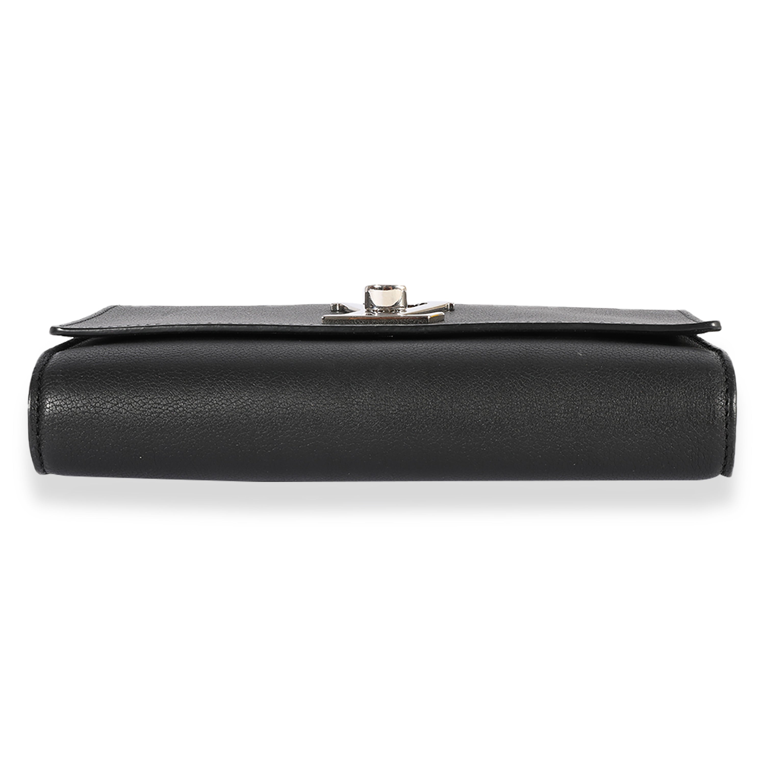 Louis Vuitton Louis Vuitton Black Taurillon Leather Lockme Short Handle Clutch