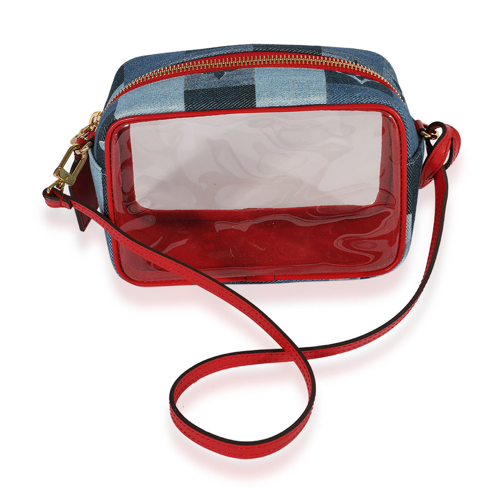 Louis Vuitton Louis Vuitton Denim Patchwork & Red Leather PVC Beach Pouch