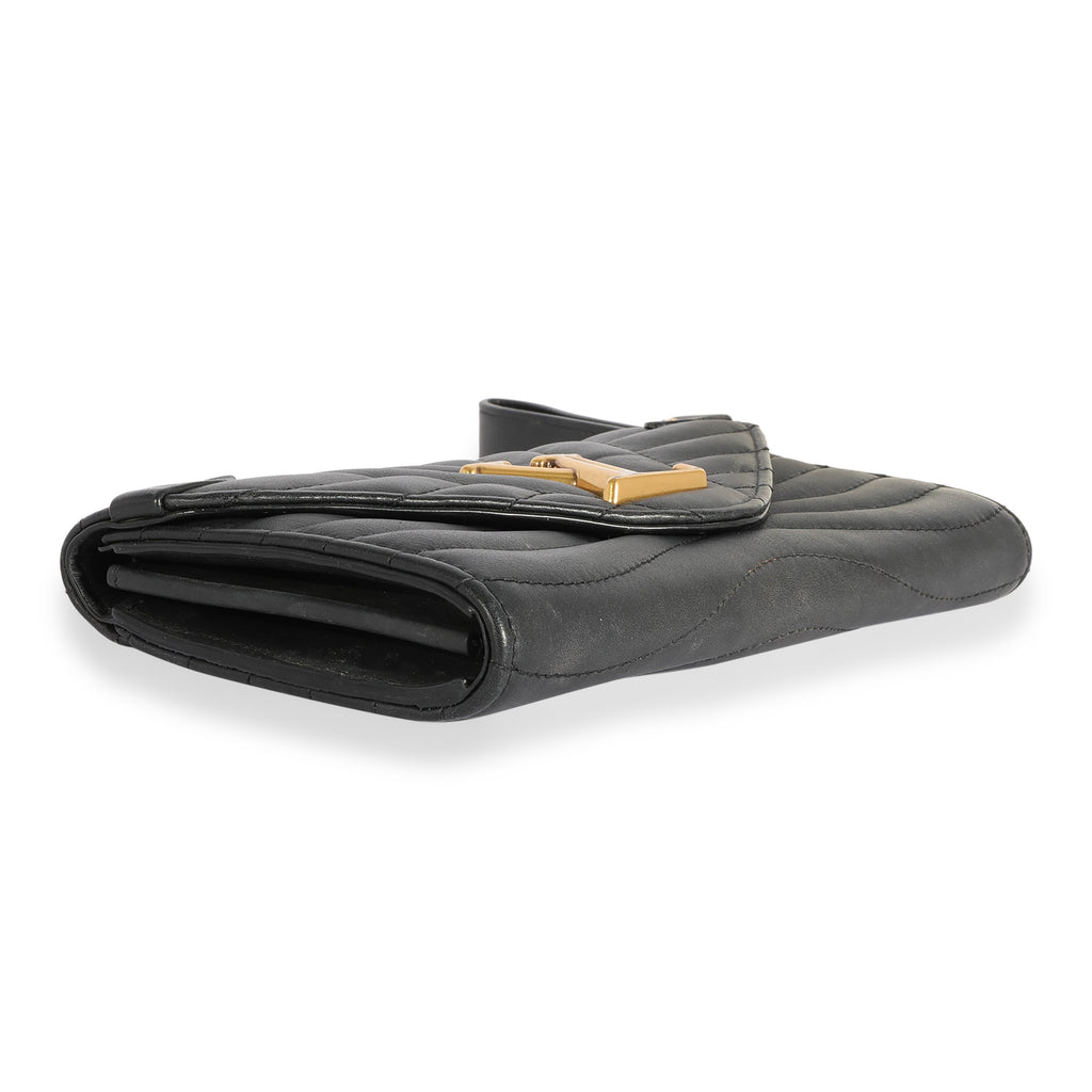 Louis Vuitton Louis Vuitton Black Calfskin New Wave Long Wristlet Wallet