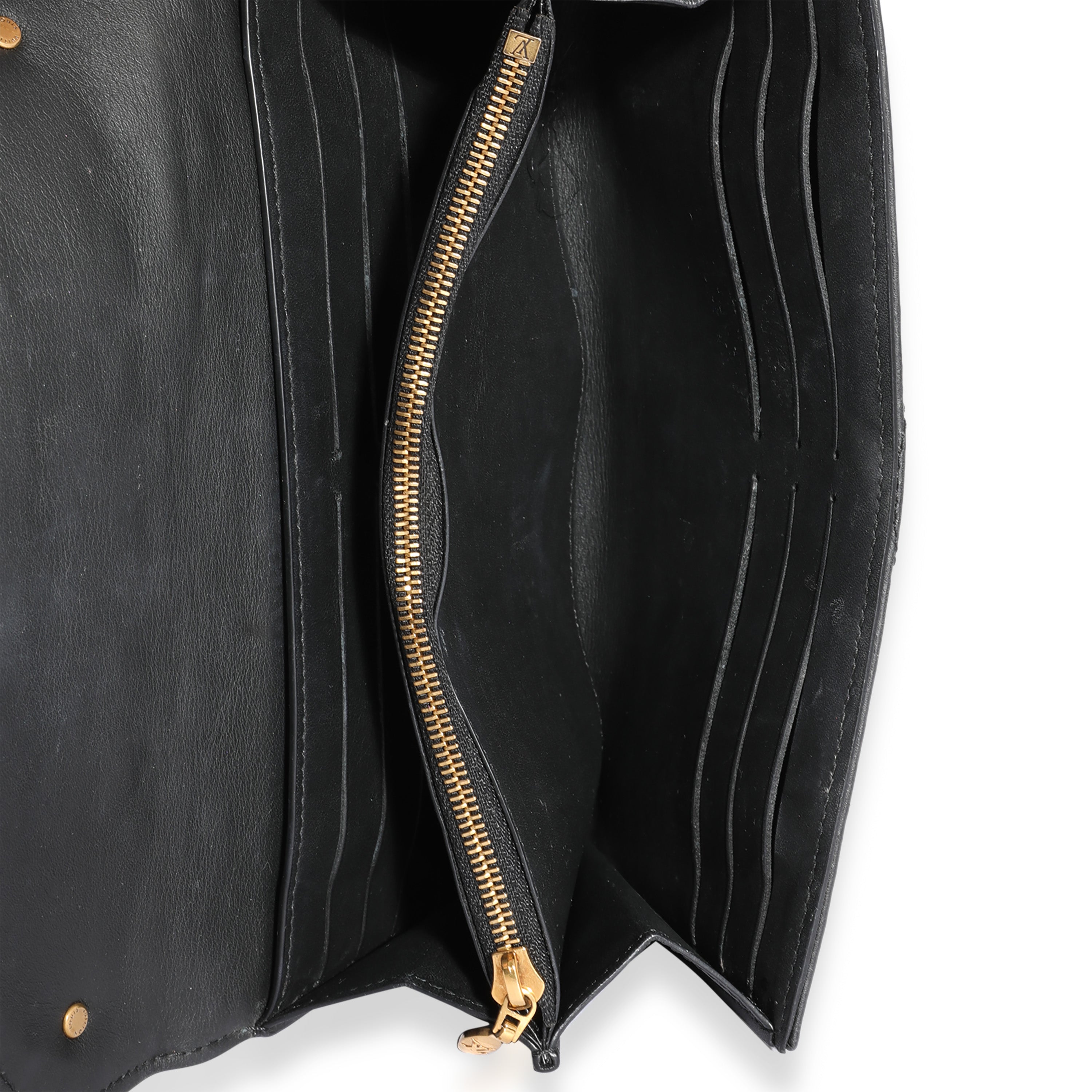 Louis Vuitton Louis Vuitton Black Calfskin New Wave Long Wristlet Wallet