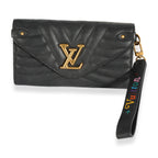 Louis Vuitton Louis Vuitton Black Calfskin New Wave Long Wristlet Wallet