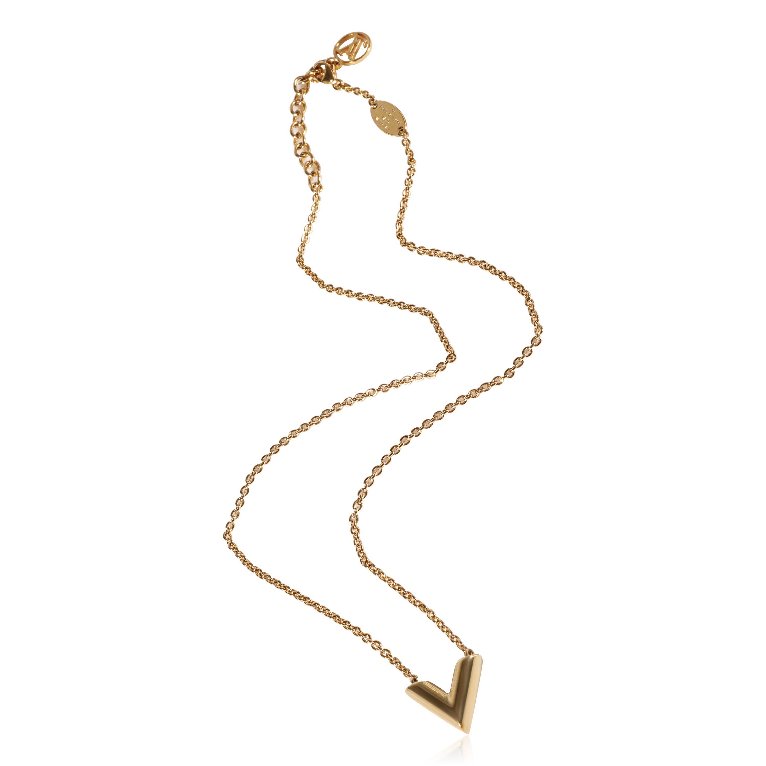 Louis Vuitton Louis Vuitton Essential V Gold Tone Necklace