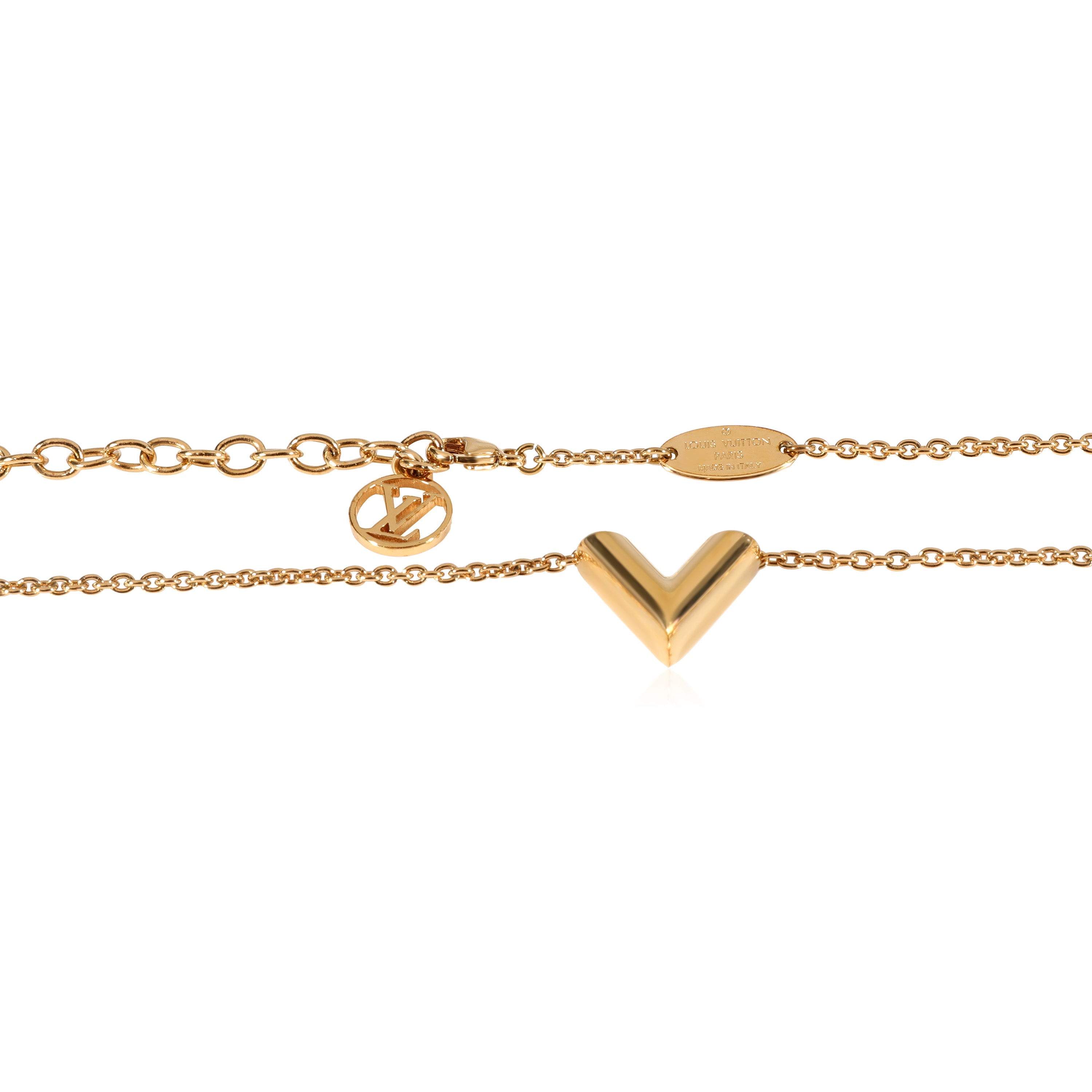 Louis Vuitton Louis Vuitton Essential V Gold Tone Necklace