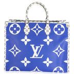 Louis Vuitton Blue Monogram Giant Canvas Hamptons Onthego GM