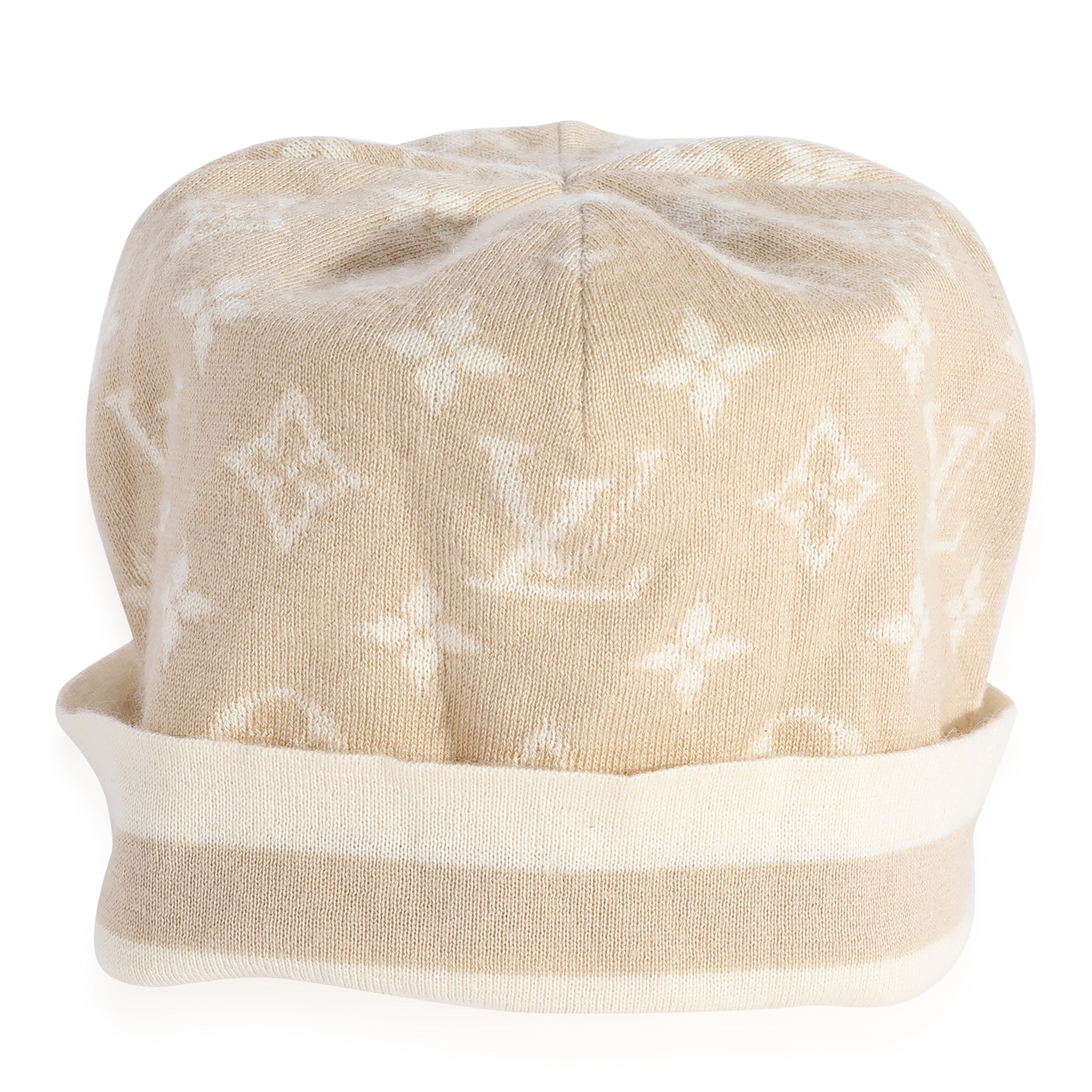 Louis Vuitton Louis Vuitton Beige Monogram Cashmere Blend Beanie