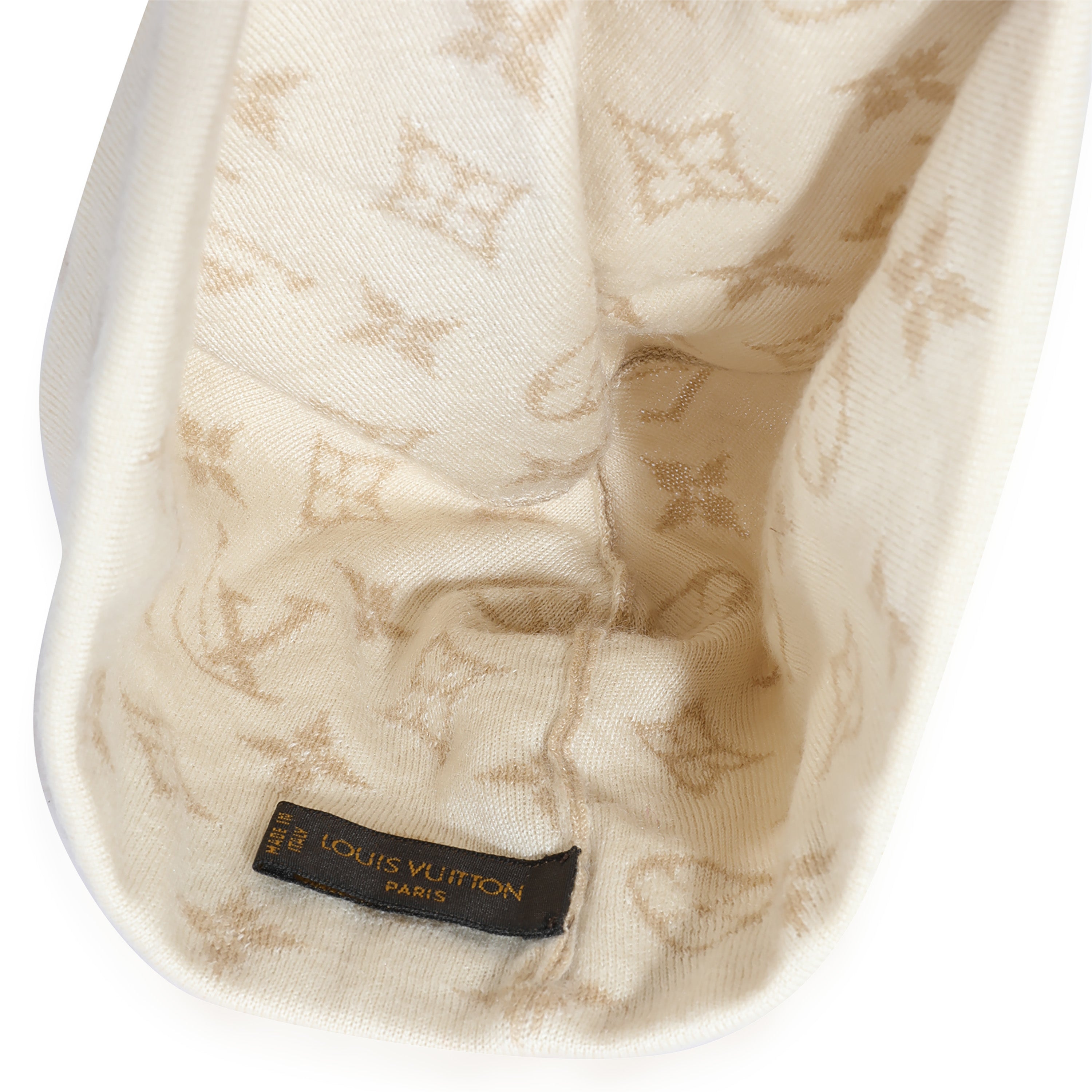 Louis Vuitton Louis Vuitton Beige Monogram Cashmere Blend Beanie