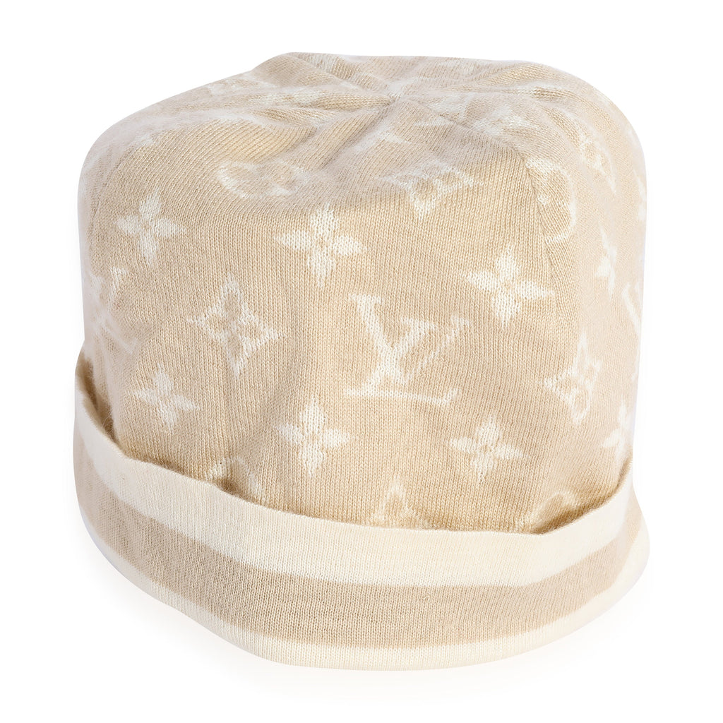 Louis Vuitton Louis Vuitton Beige Monogram Cashmere Blend Beanie