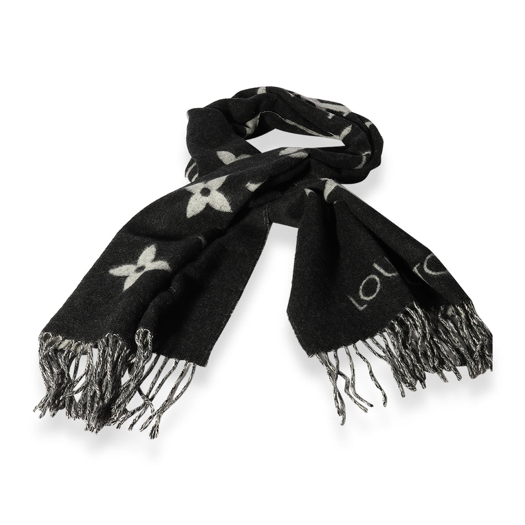 Louis Vuitton Louis Vuitton Black & Gray Monogram Cashmere Reykjavik Scarf