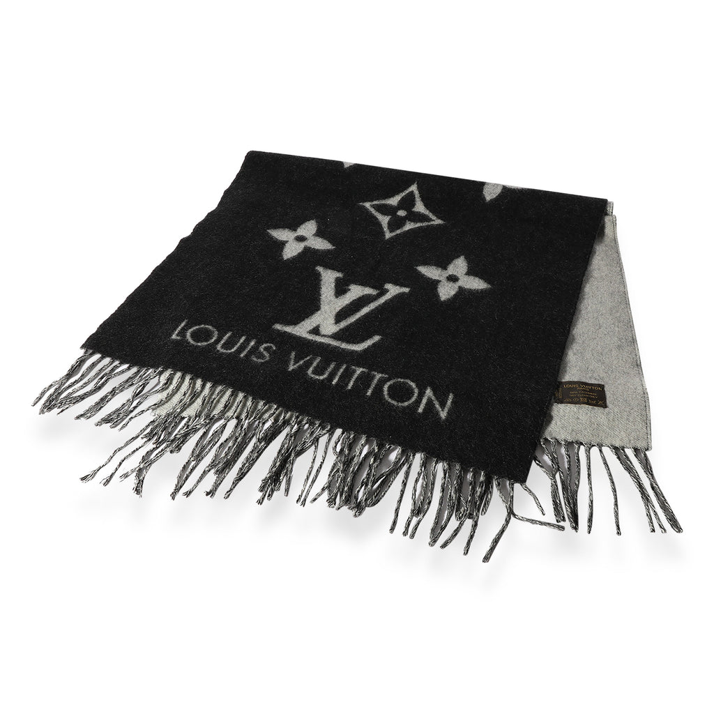 Louis Vuitton Louis Vuitton Black & Gray Monogram Cashmere Reykjavik Scarf