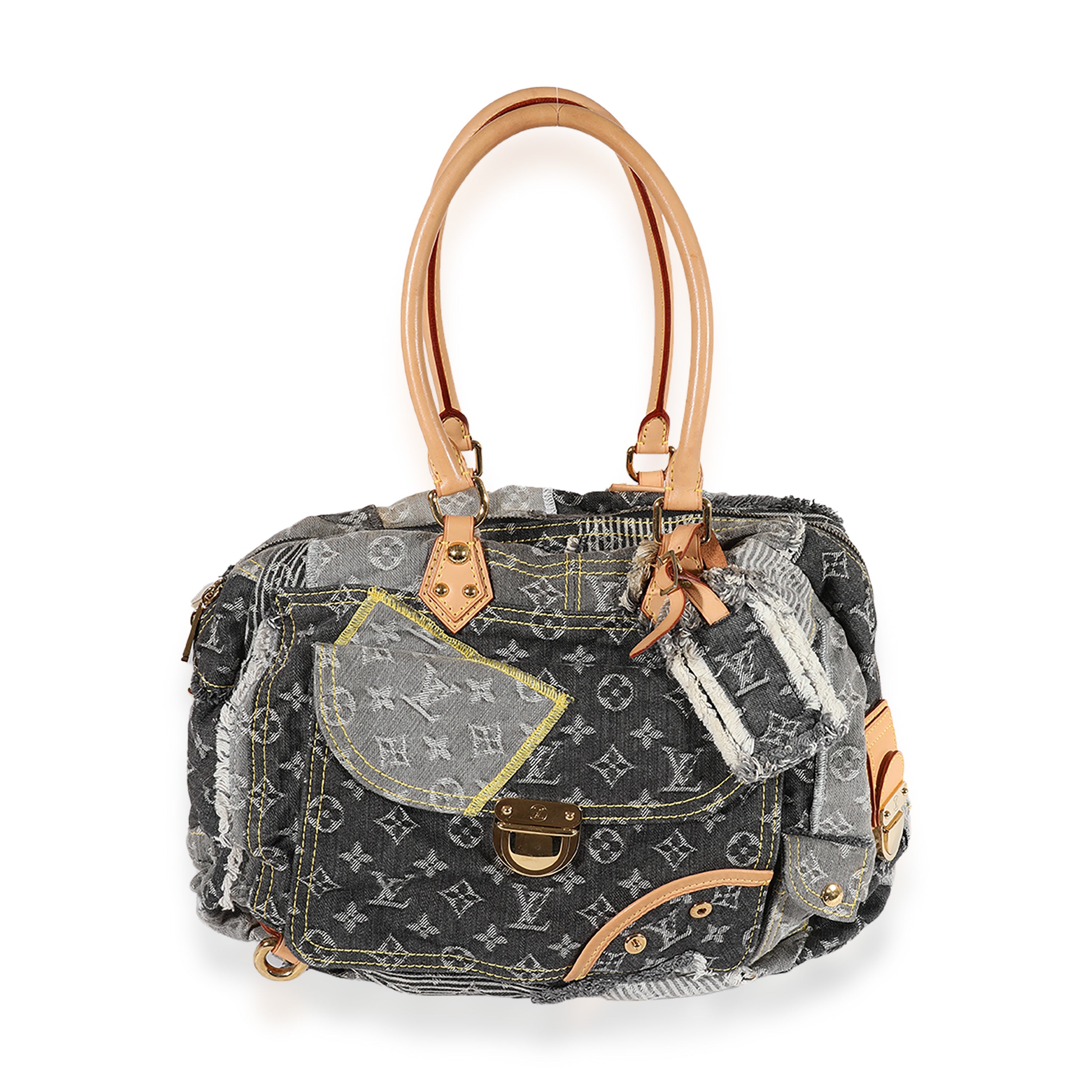 Louis Vuitton Louis Vuitton Gray Monogram Denim Patchwork Bowly Bag